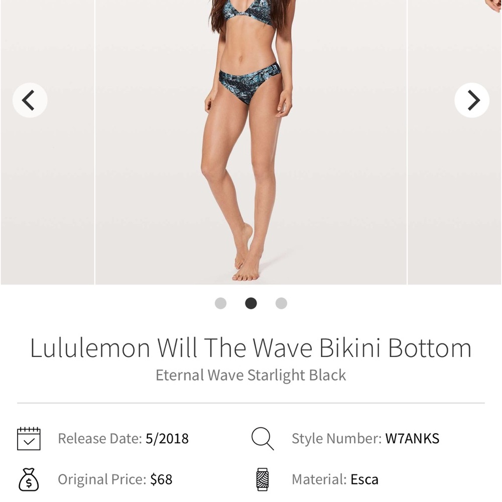 lululemon athletica Eternal Wave Starlight Black Bikini Bottom - Blue/Black